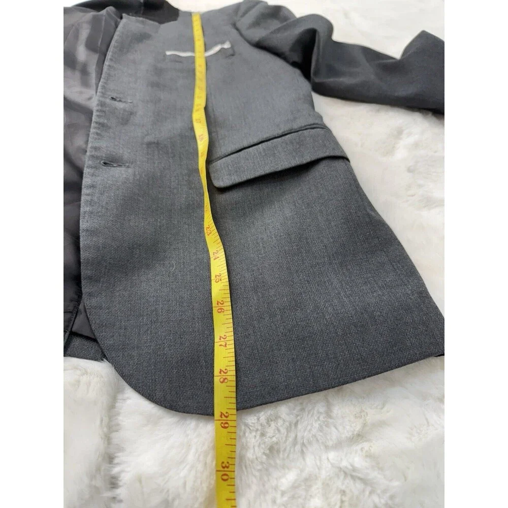 HM Slim Fit Blazer Mens 38R Gray Elbow Patches Two Button Sport Coat Jacket - Picture 5 of 10
